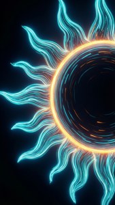 Neon Sun Outline