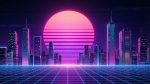 Neon Sunset Grid