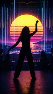 Neon Sunset Silhouette