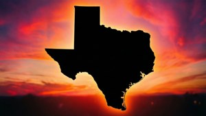 Neon Sunset Texas Silhouette