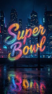 Neon Super Bowl Sign