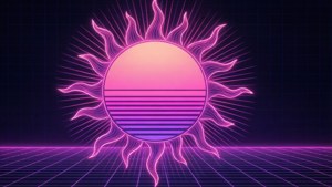 Neon Synthwave Sun