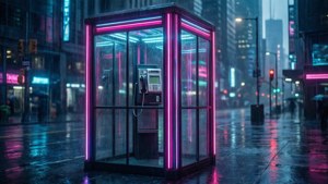 Neon Telephone Booth