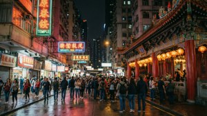 Neon Temple Street Night