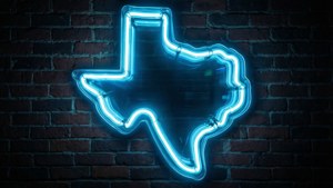 Neon Texas Cyberpunk Silhouette