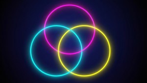 Neon Three-Circle Venn