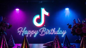 Neon TikTok Birthday Backdrop