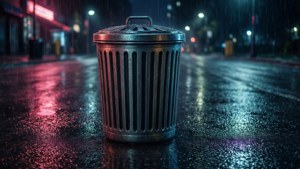 Neon Trash Can