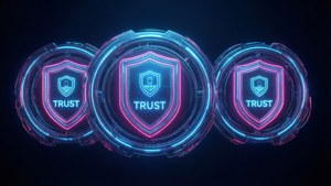 Neon Trust Badges Cyberpunk