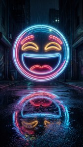 Neon Tubing Wow Emoji