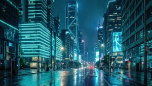 Neon Turquoise City