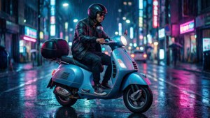 Neon Vespa Ride