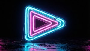 Neon VHS Play Button