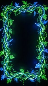 Neon Vines Border