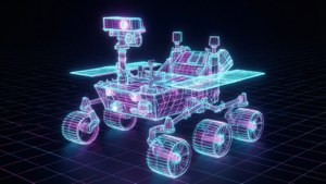 Neon Wireframe Rover