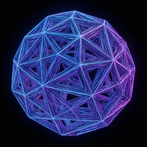 Neon Wireframe Sphere