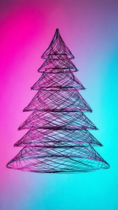 Neon Wireframe Tree