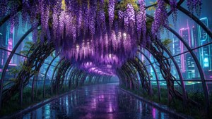 Neon Wisteria Tunnel