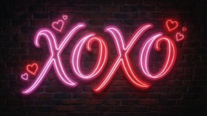 Neon XOXO Brick Wall
