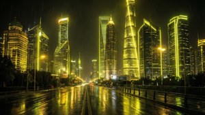 Neon Yellow Cyberpunk City