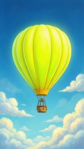 Neon Yellow Hot Air Balloon
