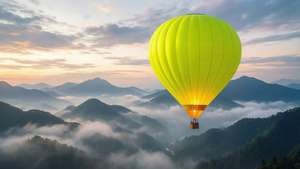 Neon Yellow Hot Air Balloon