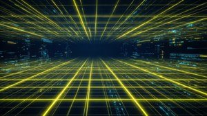 Neon Yellow Tron Grid