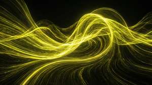 Neon Yellow Wave Abstract