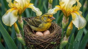 Nest Among Irises