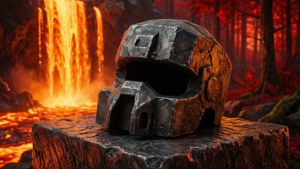 Netherite Helmet in Nether