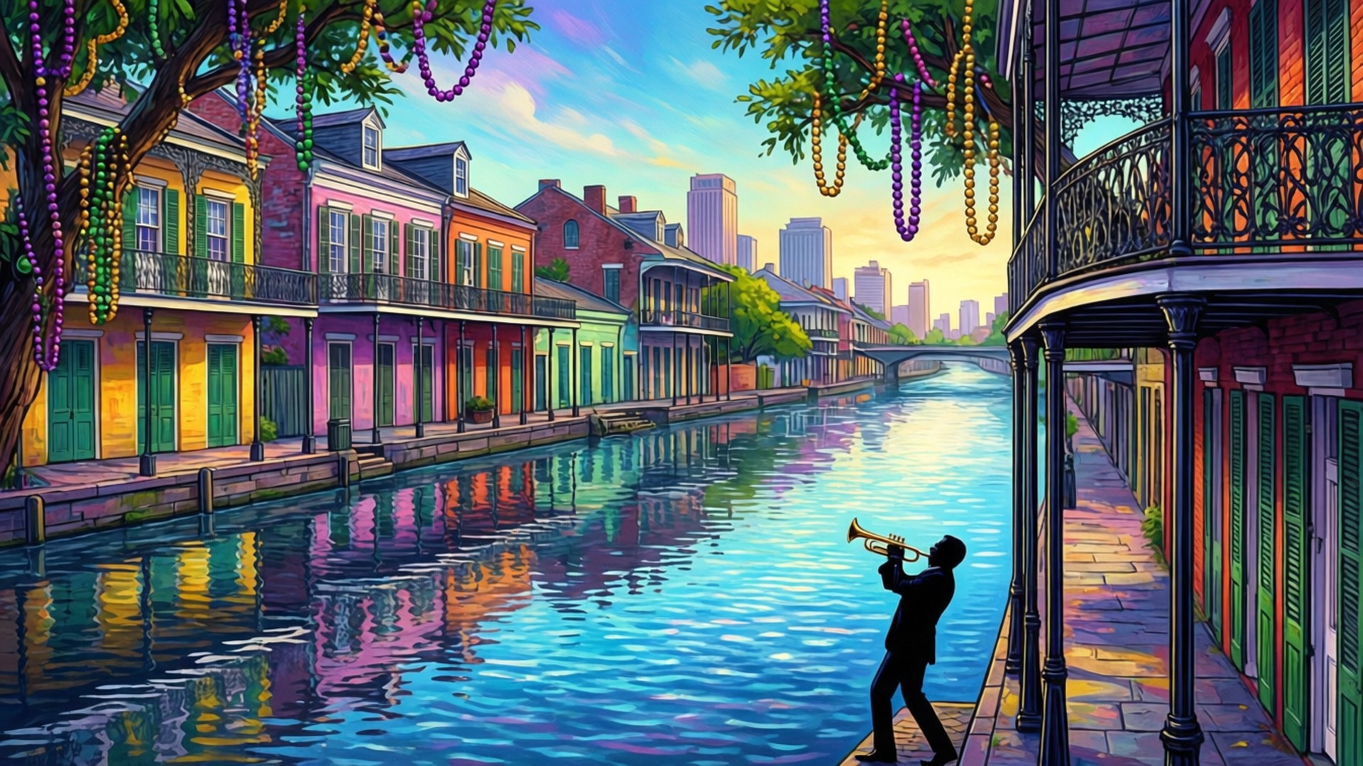 New Orleans River Jazz by Wallpapers.art Studio