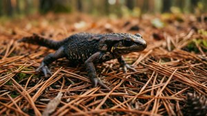 Newt on Pine Needle Floor