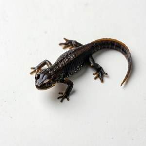Newt Top View on White