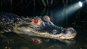 Night Alligator Red Eyes