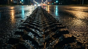 Night Asphalt Tire Marks