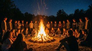 Night Bonfire Gathering