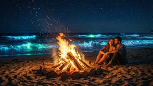 Night Bonfire Romance