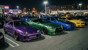 Night Car Meet Gathering