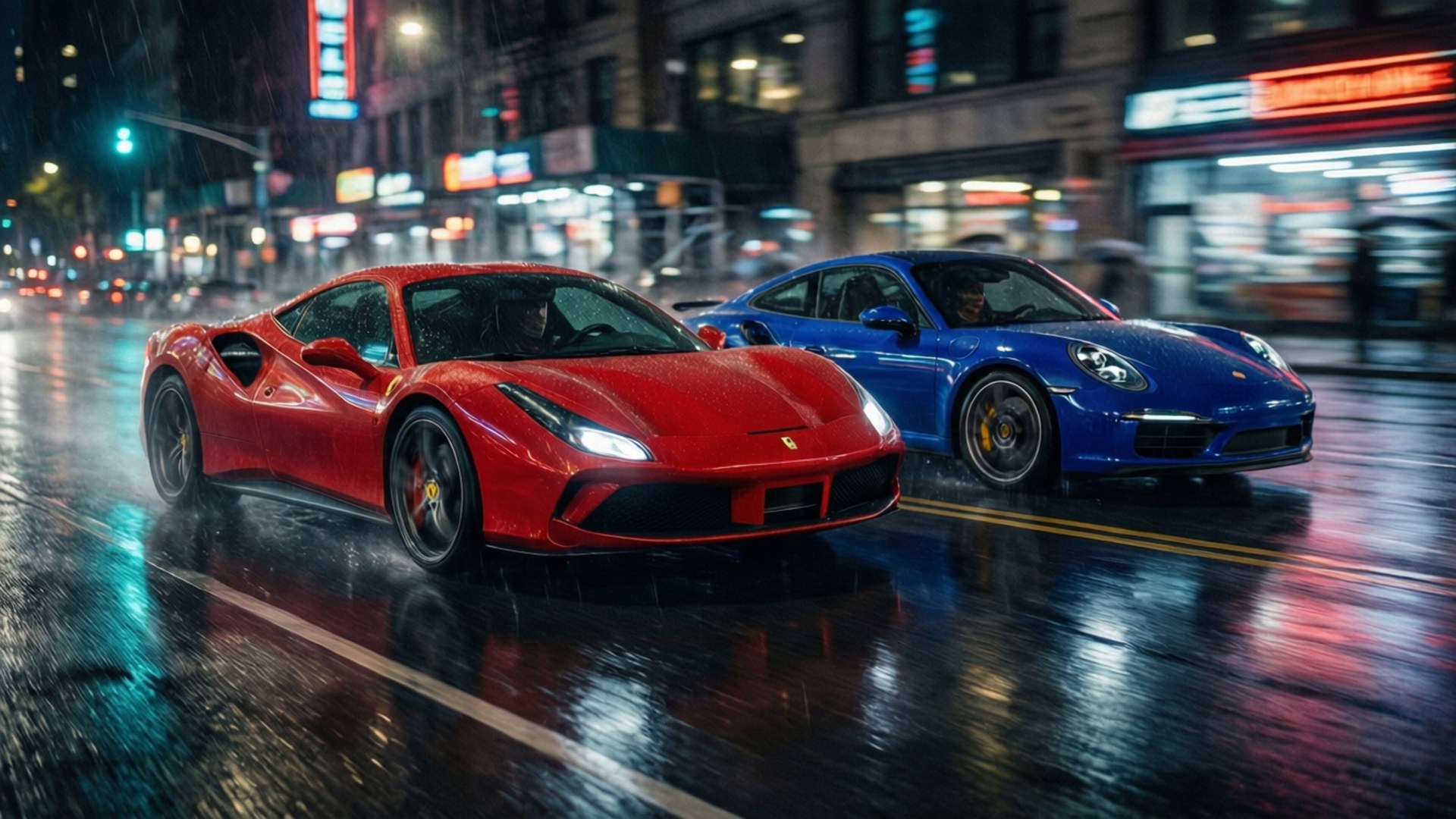 Night Chase Showdown by Wallpapers.art Studio