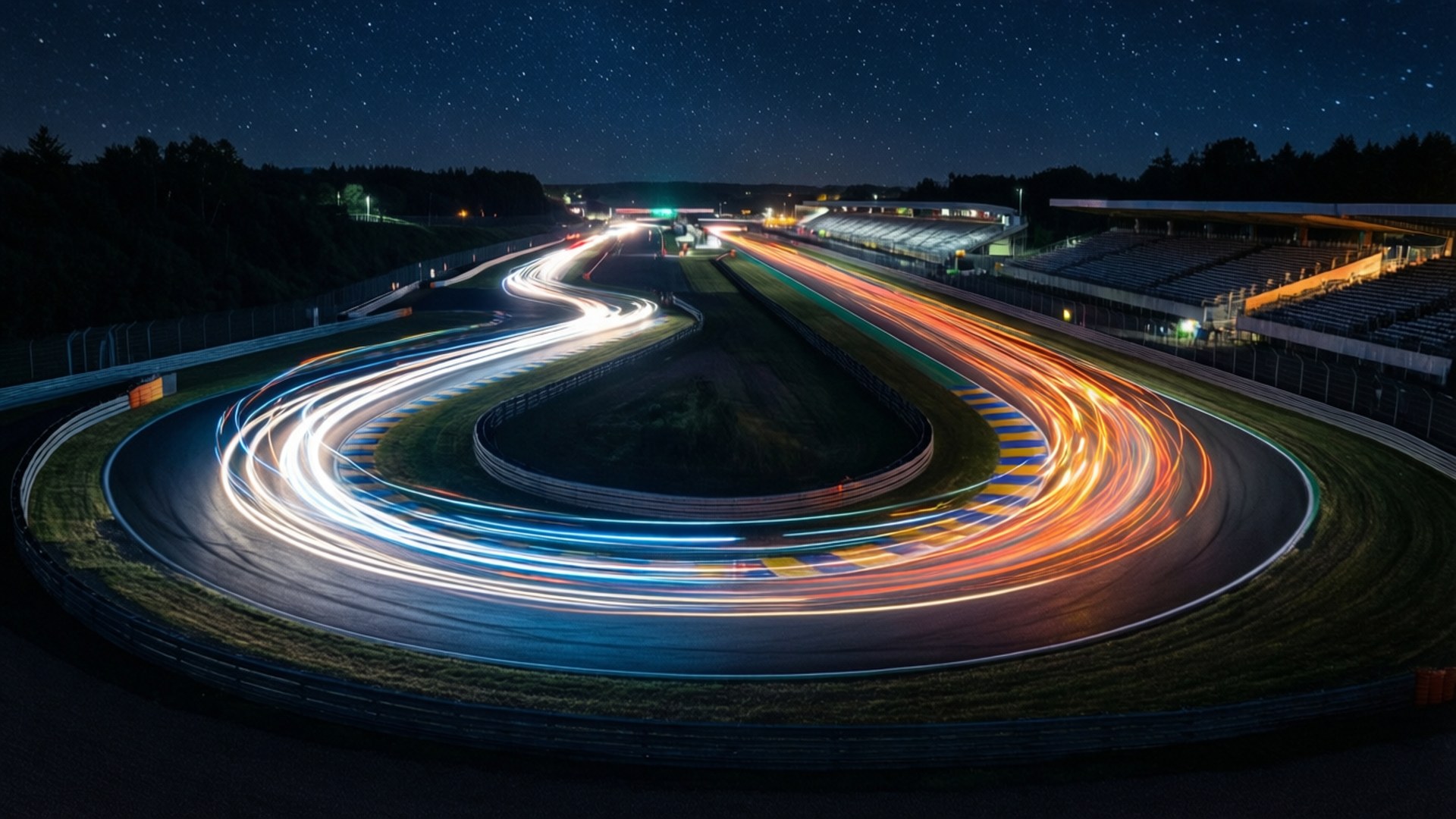 Night Circuit Glow by Wallpapers.art Studio