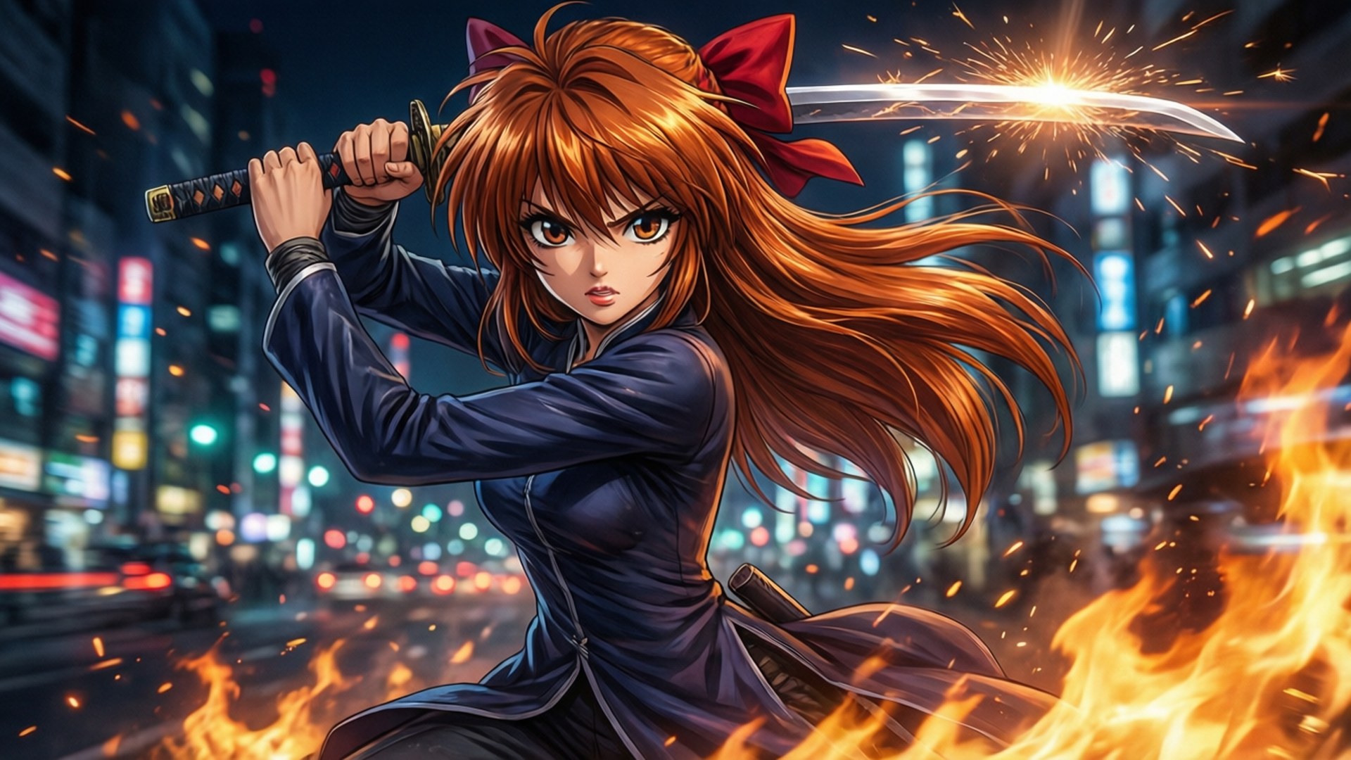 Night City Duel by Wallpapers.art Studio