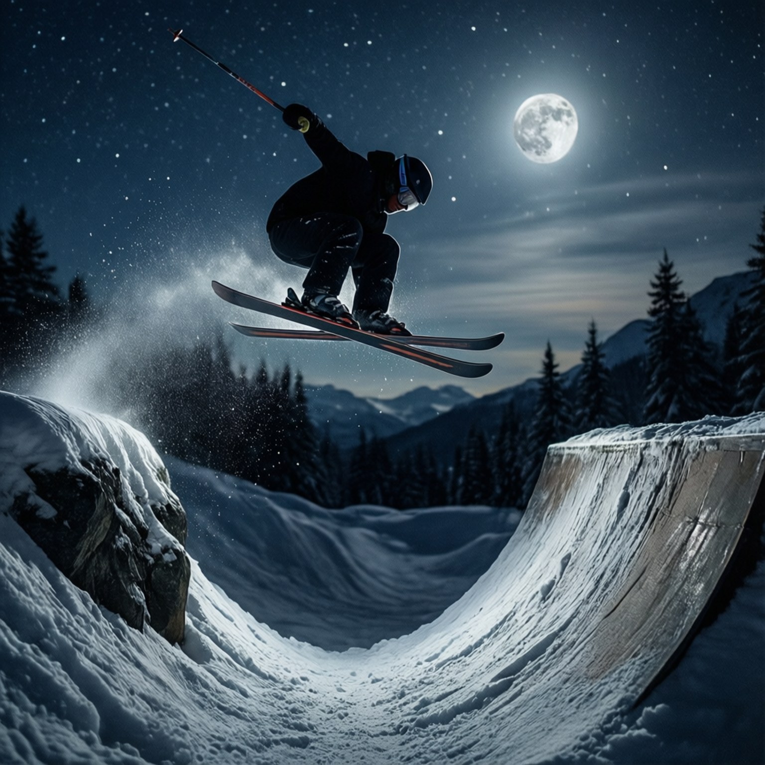 Night Gap Jump by Wallpapers.art Studio