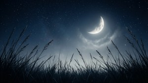 Night Grass Under Stars