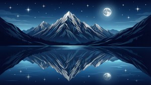 Night Lake Reflection