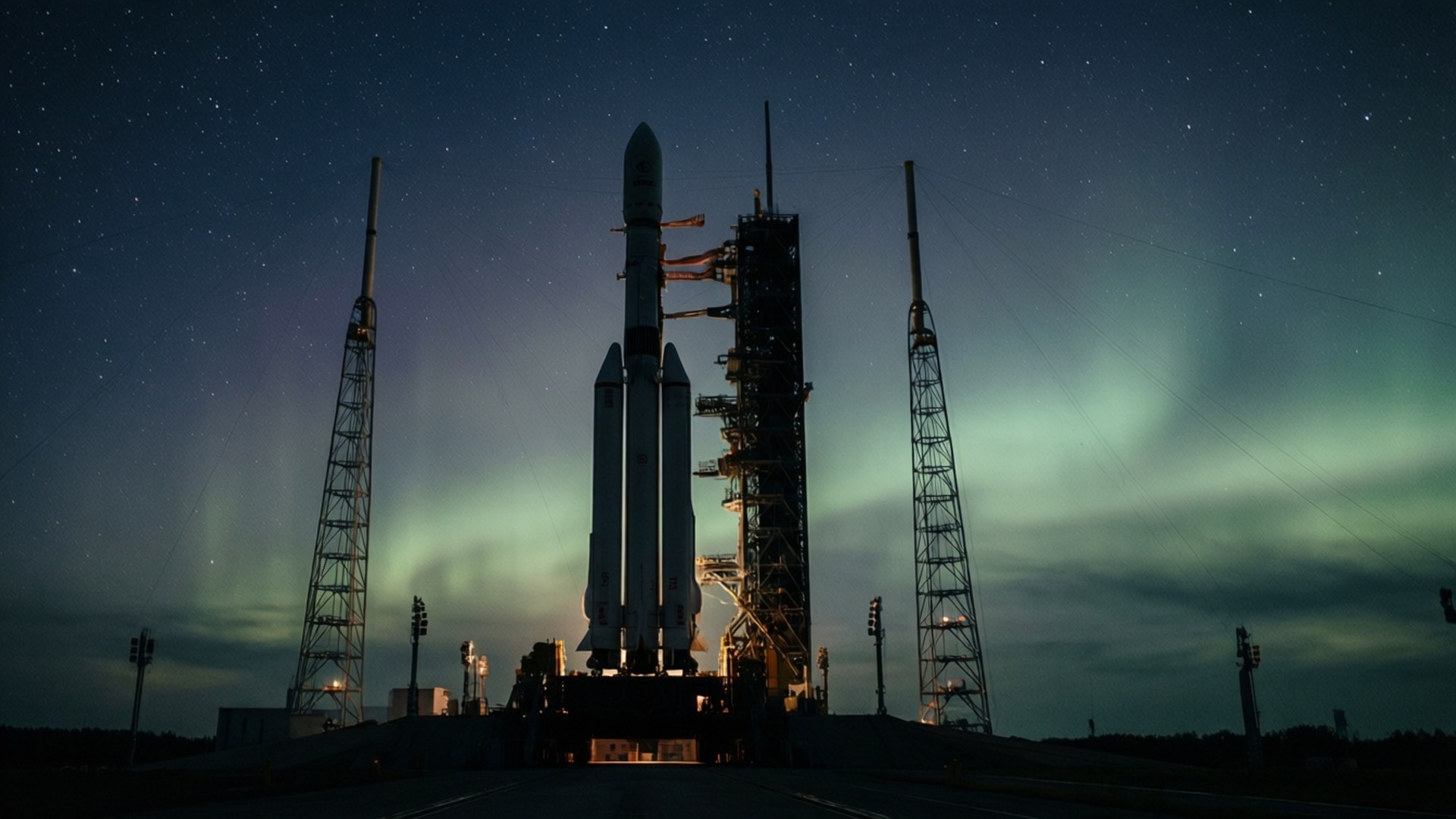 Night Launch Silhouette by Wallpapers.art Studio