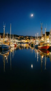 Night Lights at Larvik Harbor