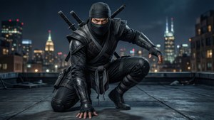 Night Ninja on Rooftop