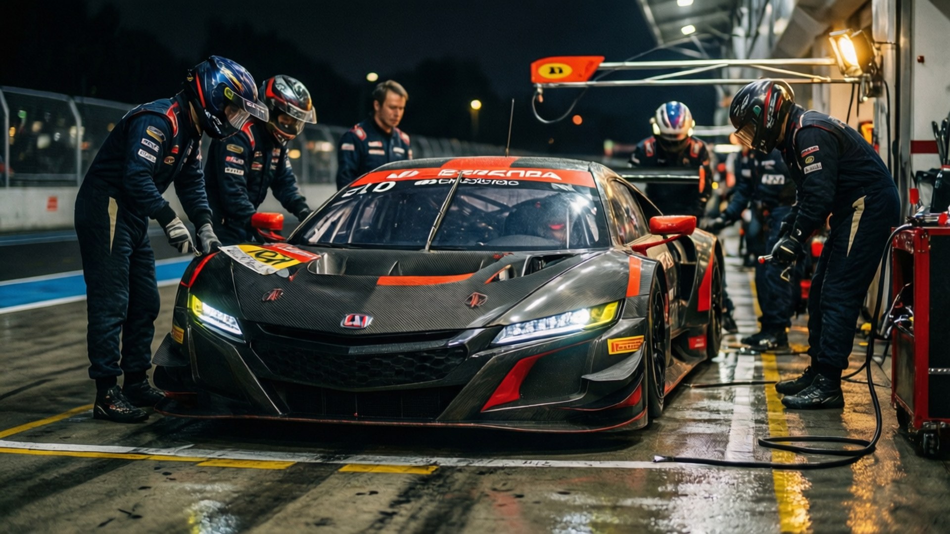 Night Pit Stop by Wallpapers.art Studio