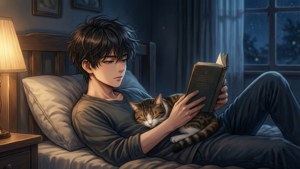 Night Reading with Cat