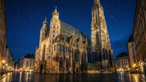 Night Reflections of Vienna Cathedral